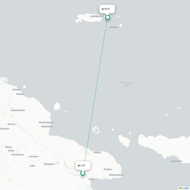 LAE - MAS route map