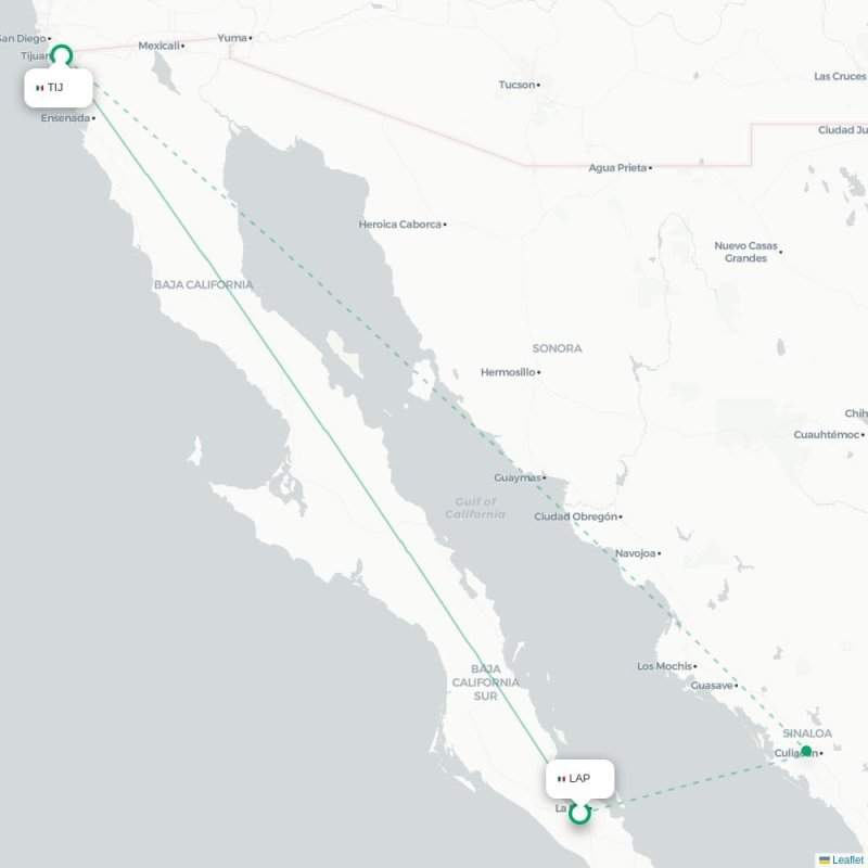 LAP - TIJ route map