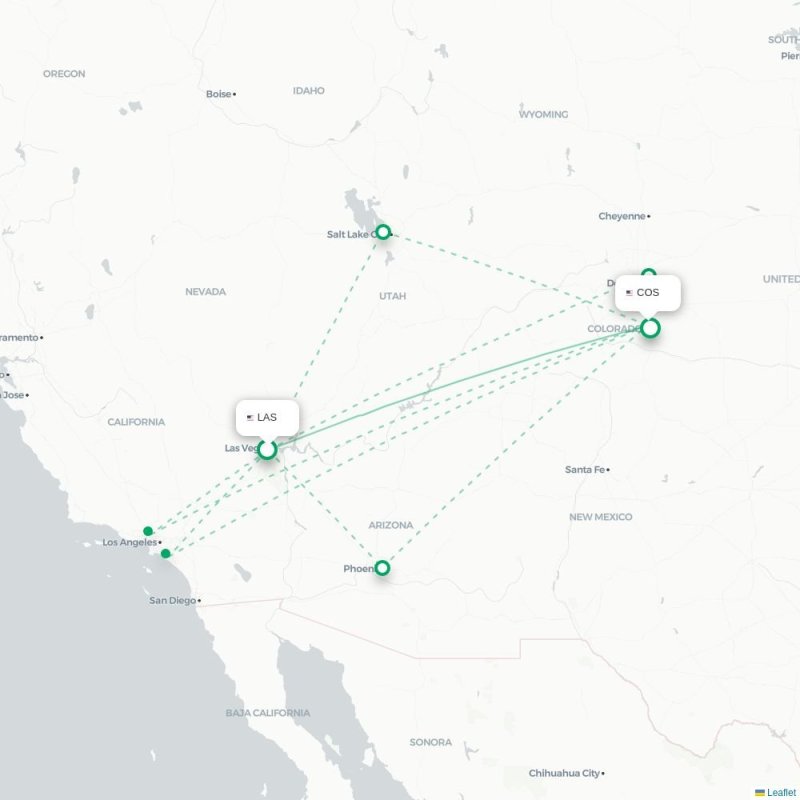 LAS - COS route map