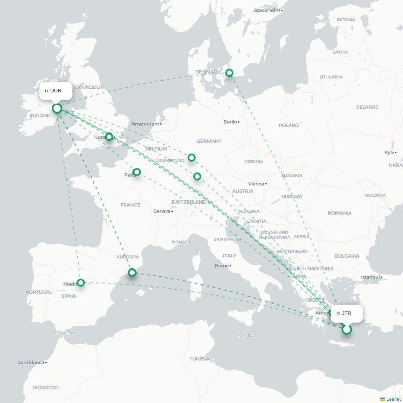 LAS - DUB route map