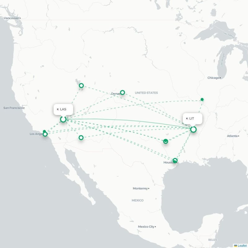 LAS - LIT route map