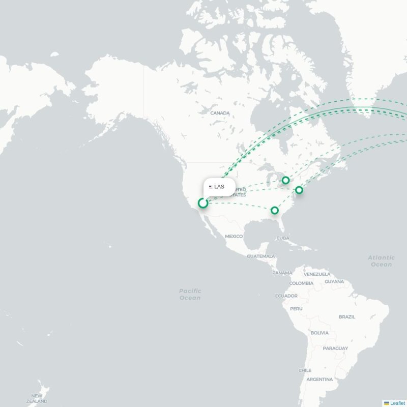 LAS - MAN route map