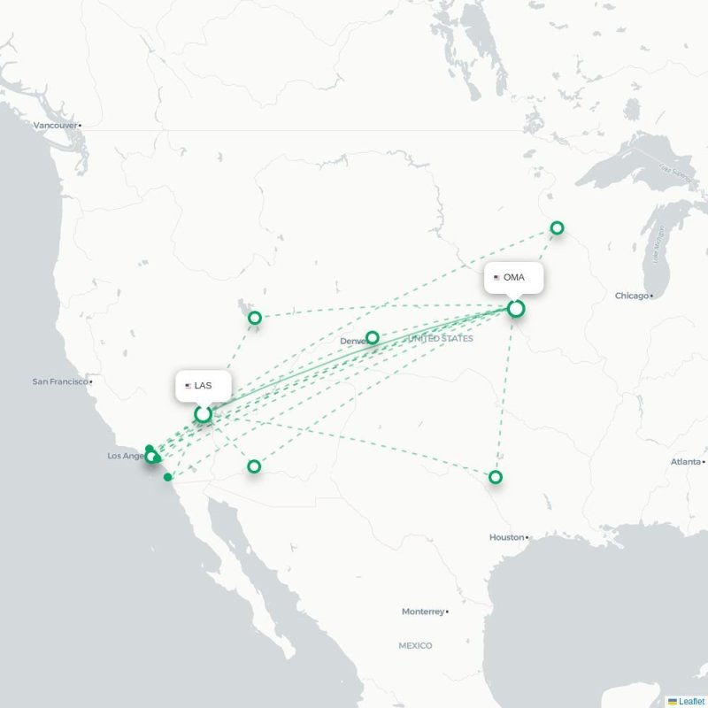 LAS - OMA route map