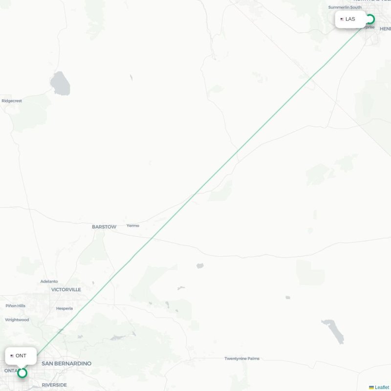 LAS - ONT route map