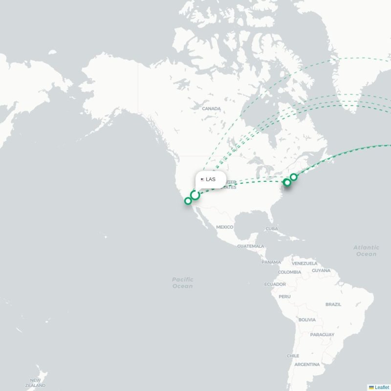 LAS - TLV route map