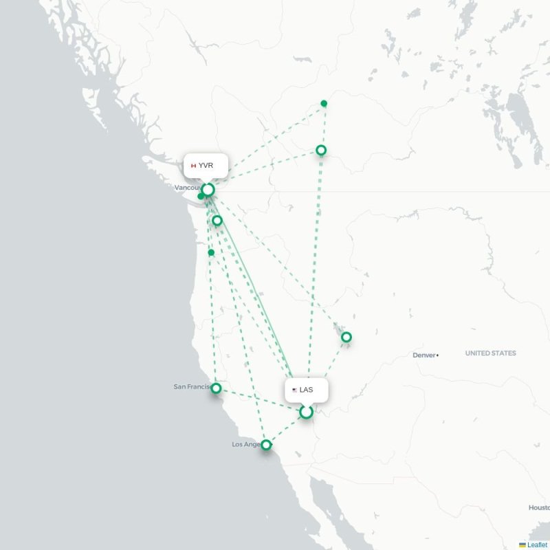 LAS - YVR route map