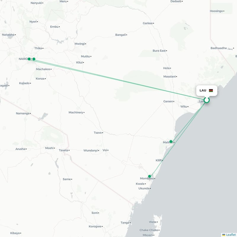 Route map Lamu  LAU 