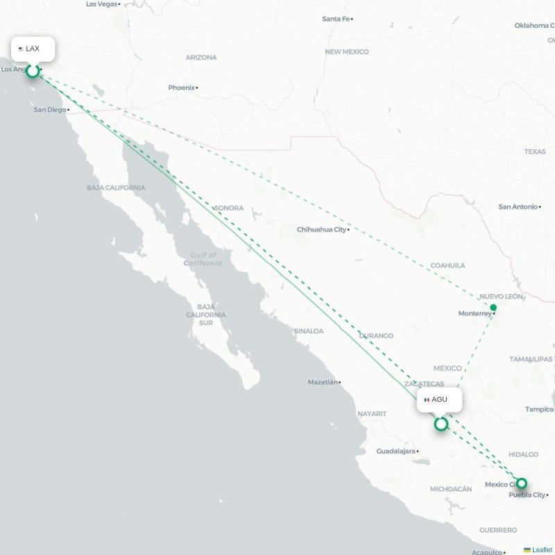 LAX - AGU route map