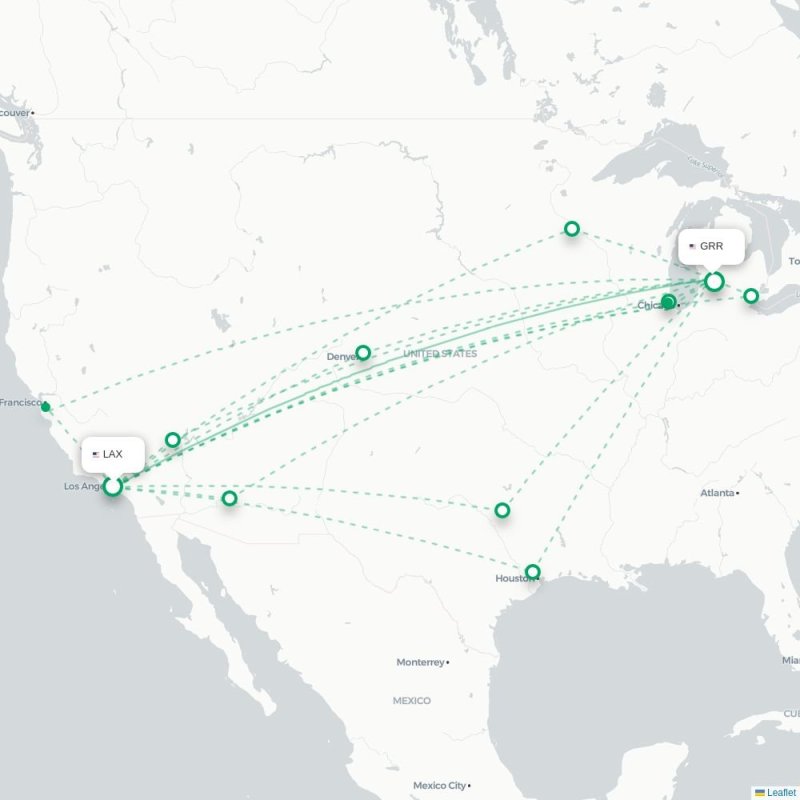LAX - GRR route map