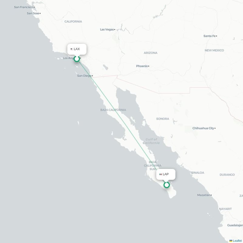 LAX - LAP route map