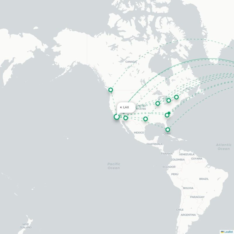 LAX - LHR route map