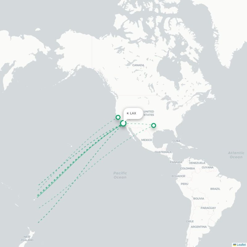 LAX - MEL route map