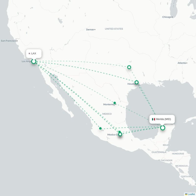 LAX - MID route map