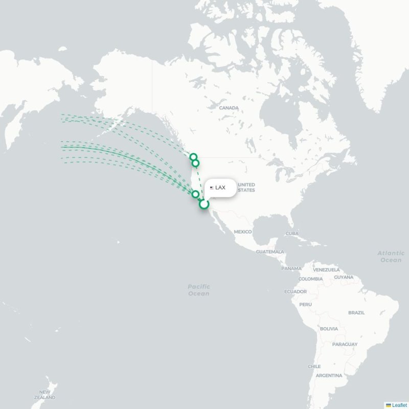 LAX - PVG route map