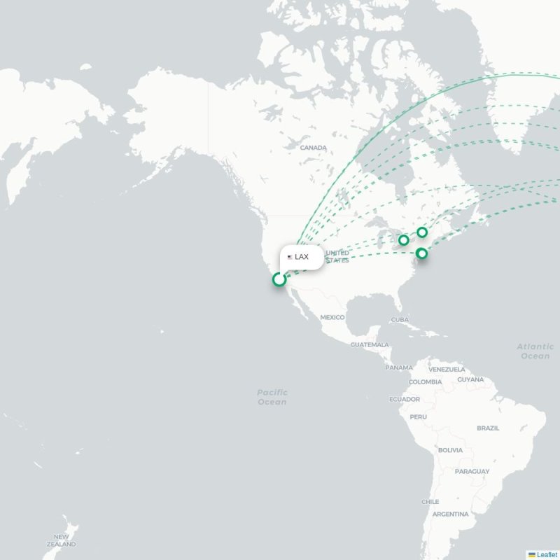 LAX - TLV route map