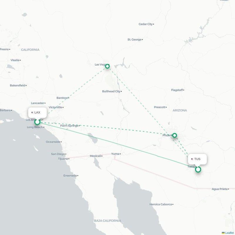 LAX - TUS route map