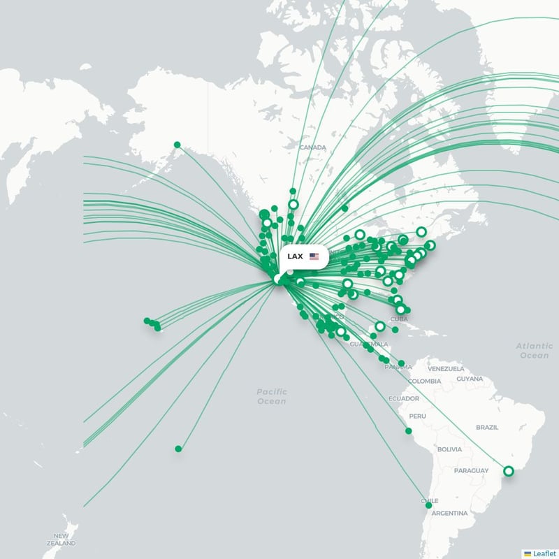 Route map Los Angeles  LAX airport