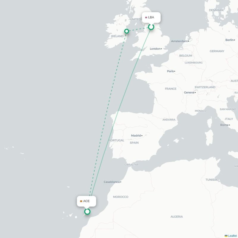 LBA - ACE route map