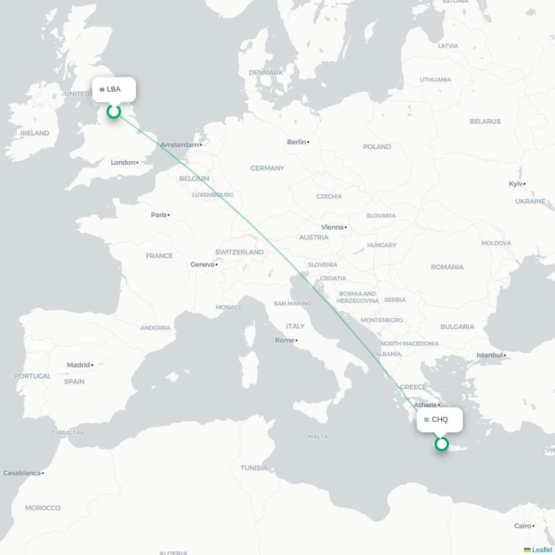 LBA - CHQ route map