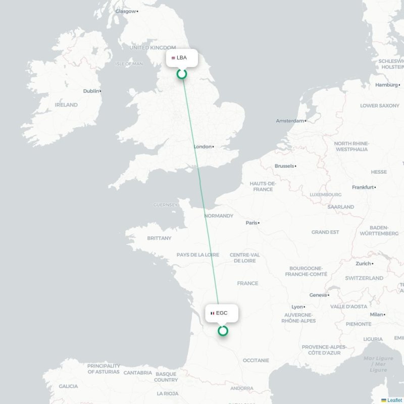 LBA - EGC route map