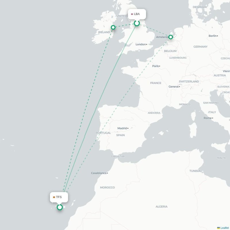 LBA - TFS route map
