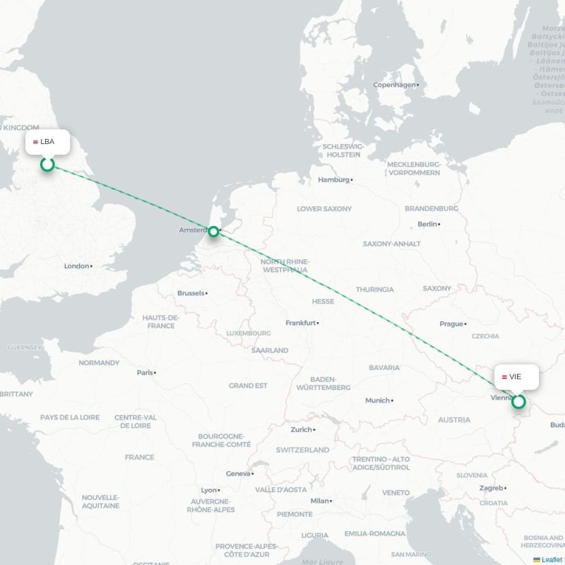 LBA - VIE route map