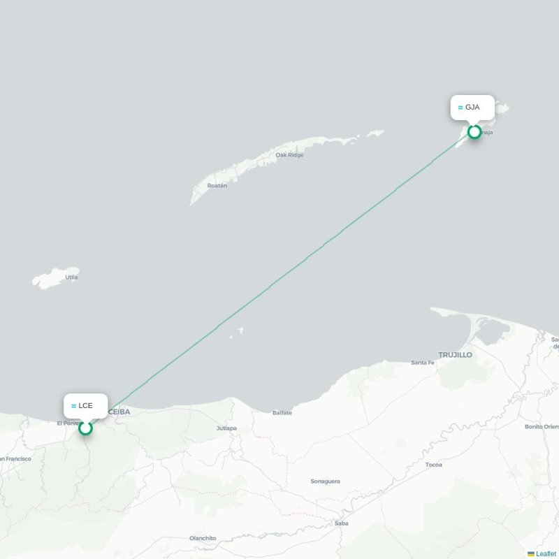 LCE - GJA route map