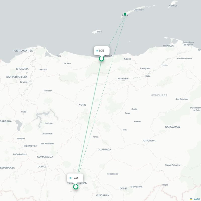 LCE - TGU route map