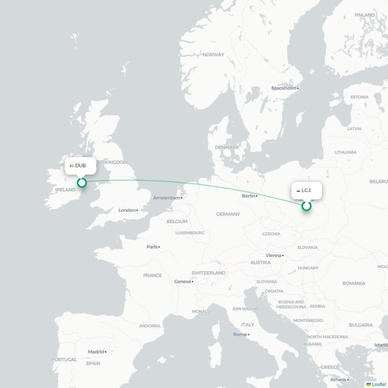 LCJ - DUB route map