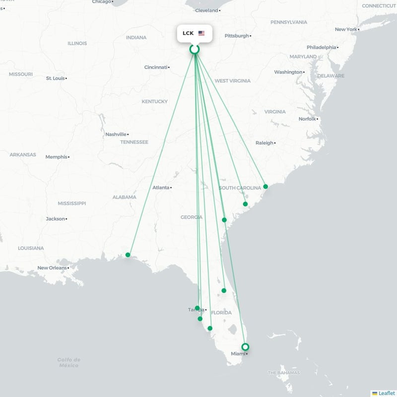 Route map Columbus  LCK 