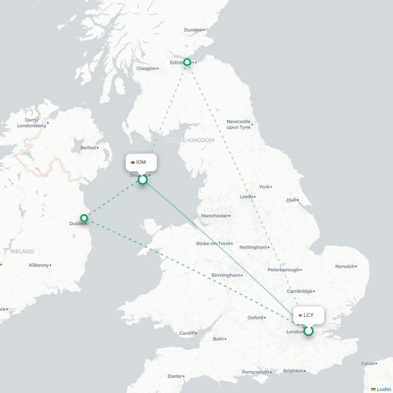 LCY - IOM route map