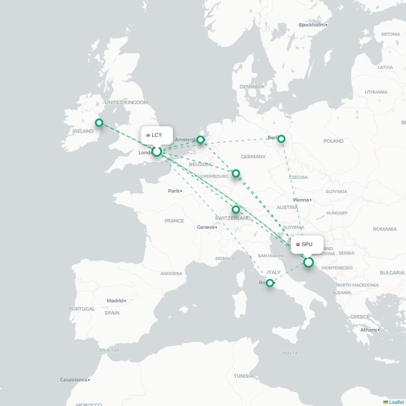 LCY - SPU route map