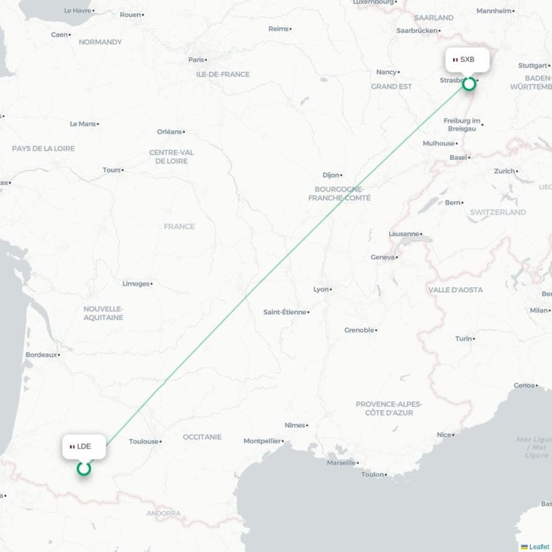 LDE - SXB route map
