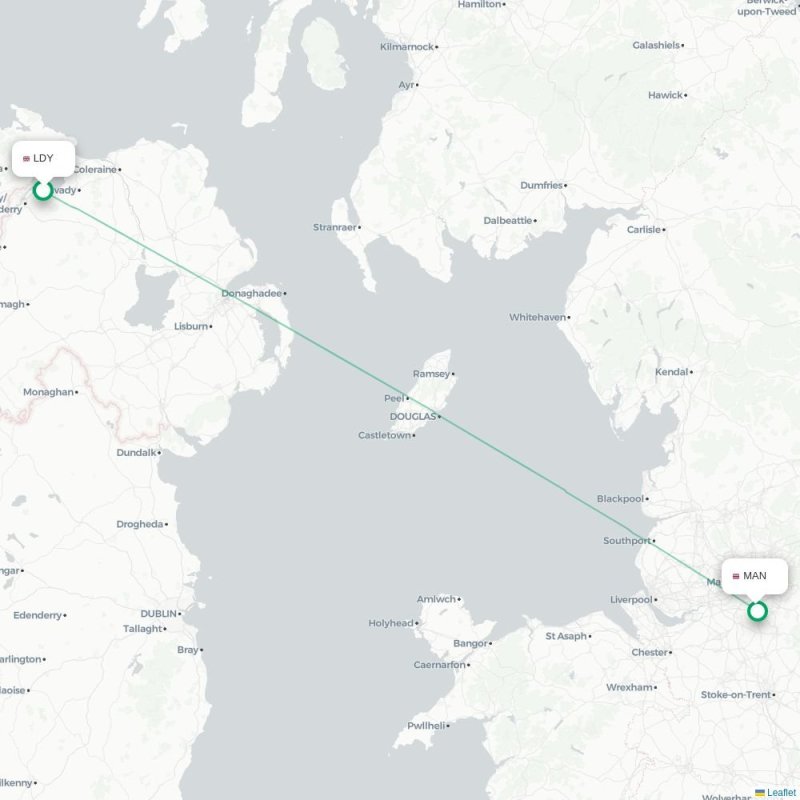 LDY - MAN route map