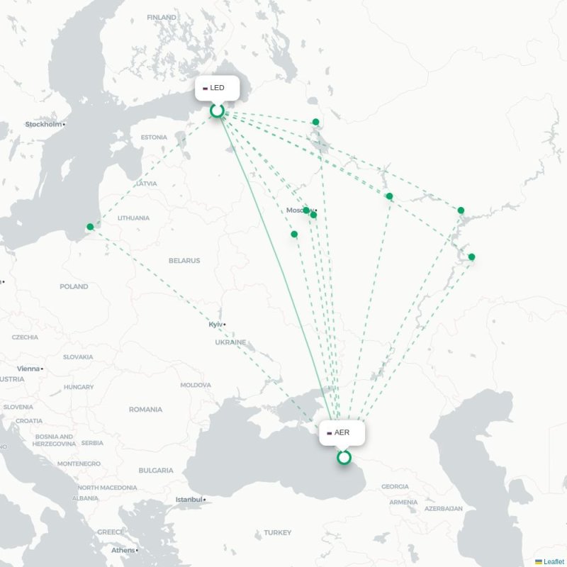 LED - AER route map