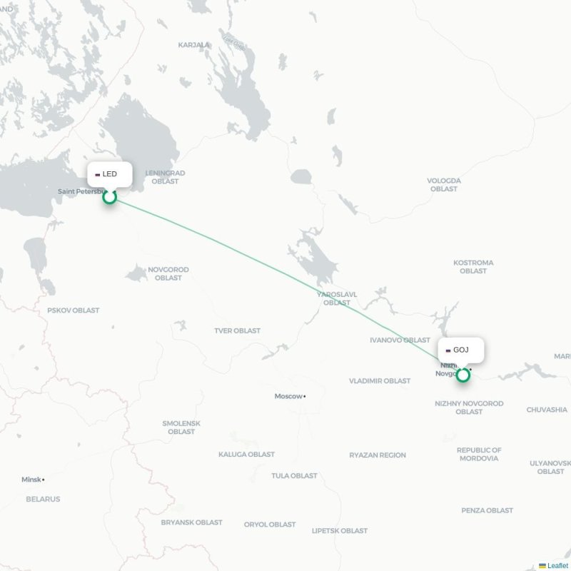 LED - GOJ route map