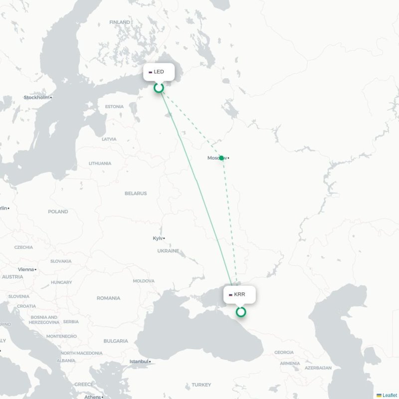 LED - KRR route map