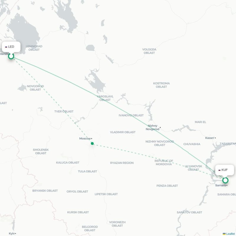 LED - KUF route map