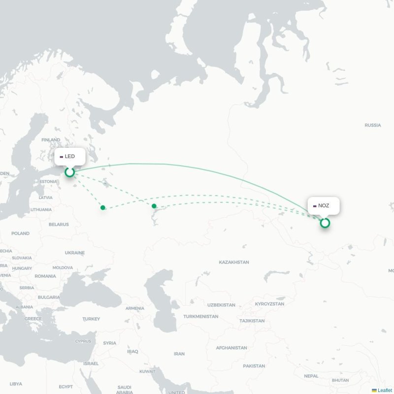 LED - NOZ route map