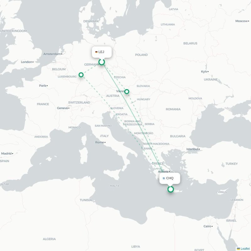 LEJ - CHQ route map