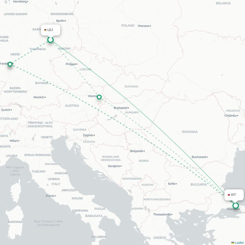 LEJ - IST route map