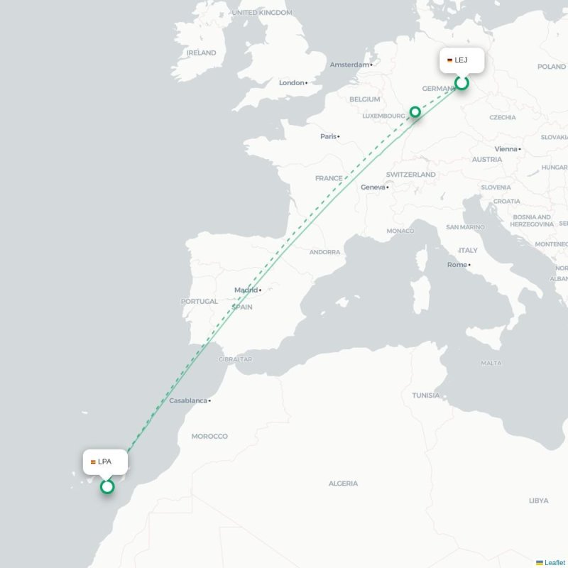 LEJ - LPA route map