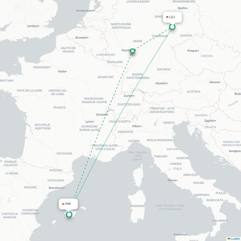 LEJ - PMI route map