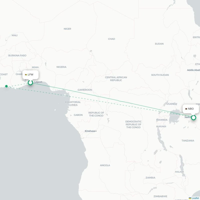 LFW - NBO route map