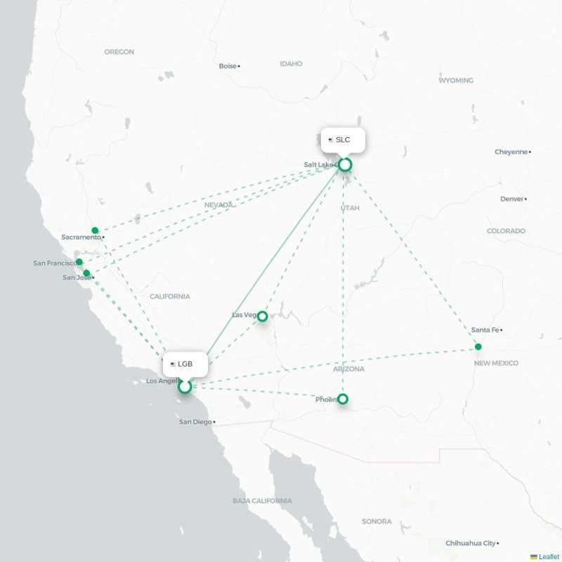 LGB - SLC route map