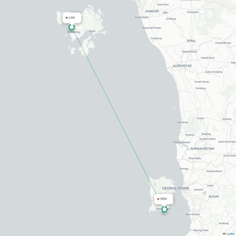 LGK - PEN route map
