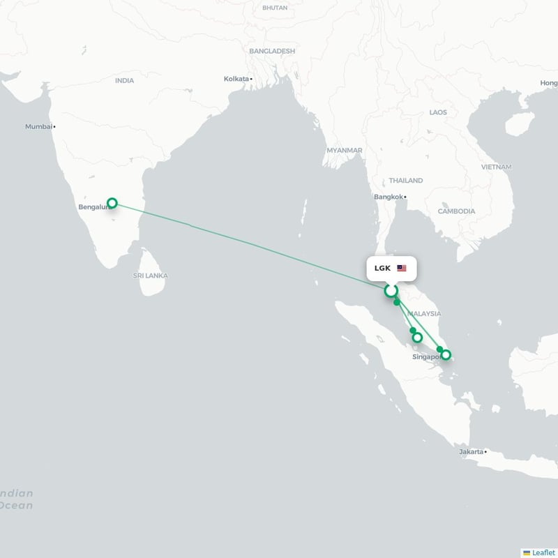 Route map Langkawi  LGK airport