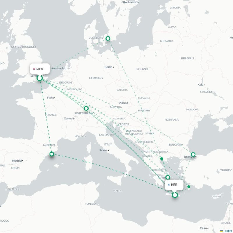 LGW - HER route map