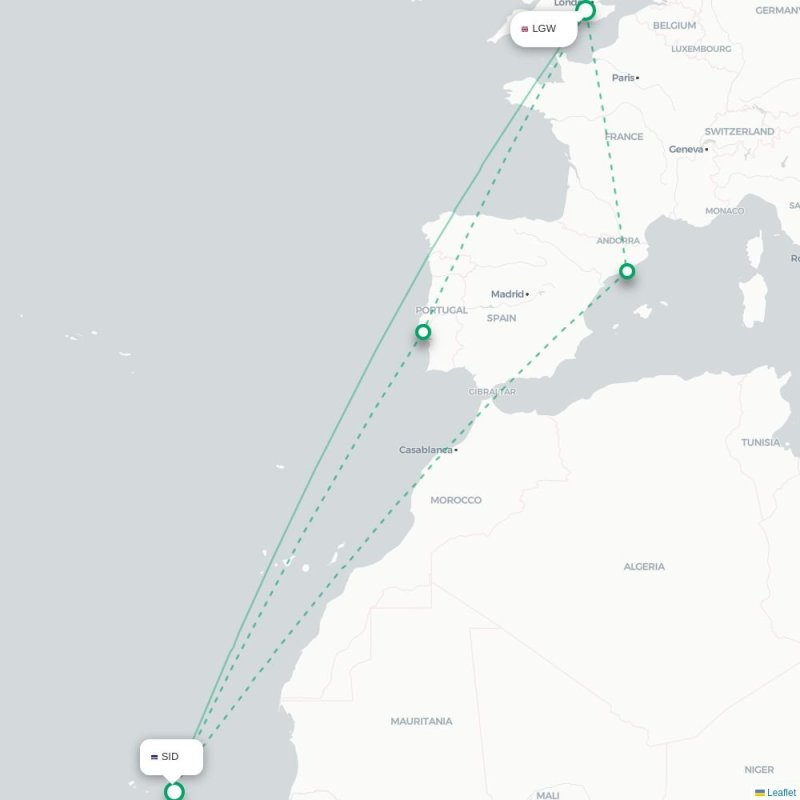 LGW - SID route map