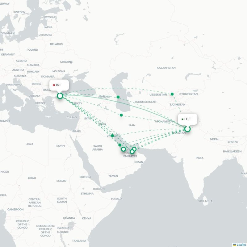 LHE - IST route map